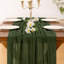Chemin de table en gaze de style champêtre, vert olive, 3 pièces, 3 m (10 pi), style bohème, idéal pour mariage, anniversaire ou décoration intérieure | Parfait pour une fête prénatale, un enterrement de vie de jeune fille ou toute autre fête.