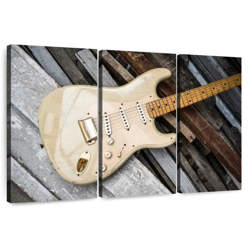 Abarca Guitar On Planks, 24" H x 38" W