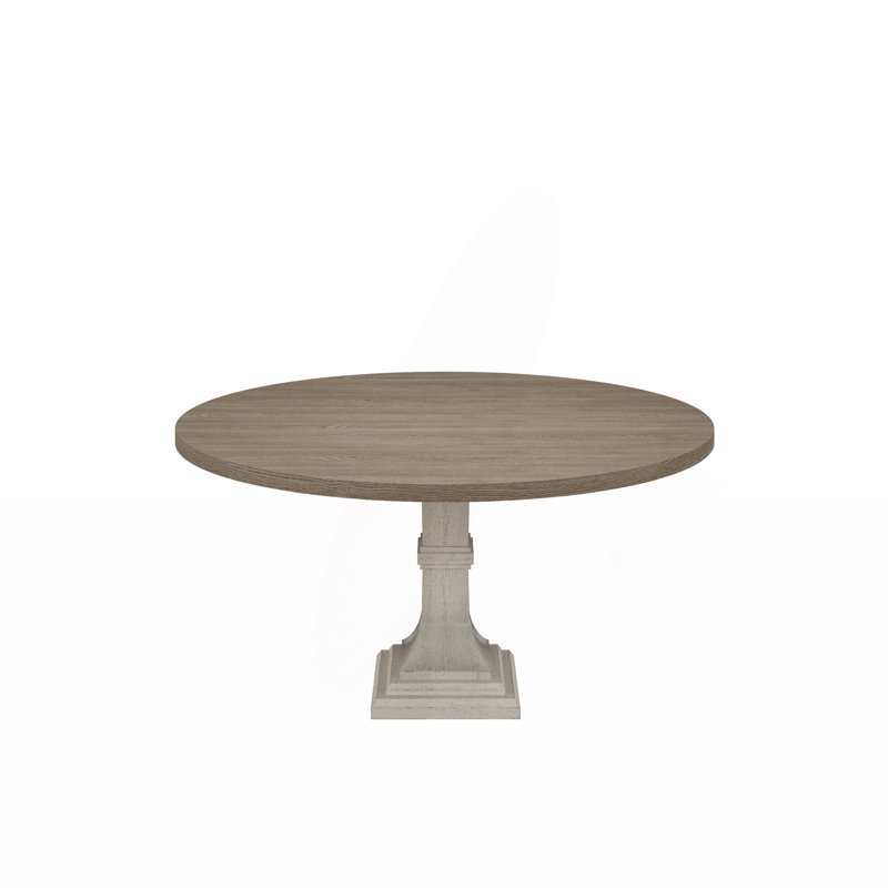 Table de salle à manger ronde blanche et grise Tannen