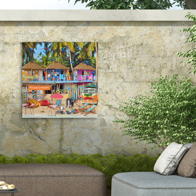 Toile d'extérieur GL Studio Welcome To Paradise, H 14 po x l 14 po