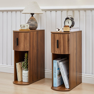 1-Drawer Narrow Nightstand (Set of 2)