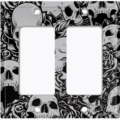 Patterned 2 - Gang Toggle Light Switch Standard Wall Plate