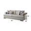 Canapé en tissu et noyer avec 4 coussins décoratifs