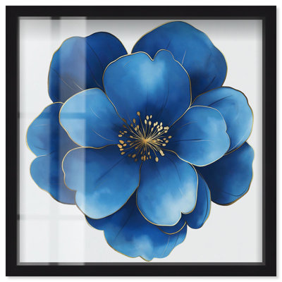 Décoration murale florale bleue «Brilliance I» par Art Remedy