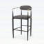 Ensemble de 2 tabourets de bar confortables en tissu gris avec pieds en fer et capacité de poids élevée pour les îlots de cuisine modernes