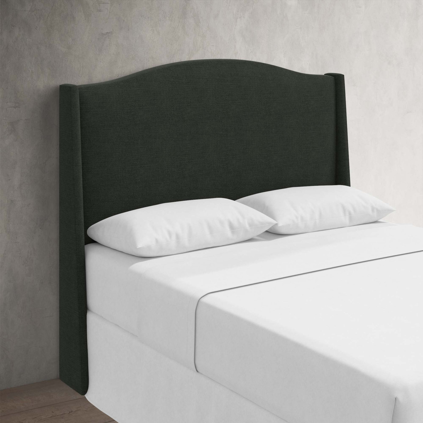 Byrd Cotton Headboard, Full, Classic Black Linen