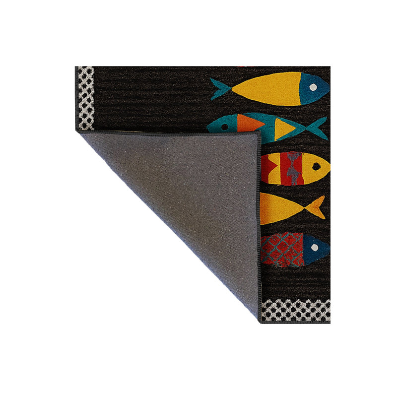Tapis noir tissé lavable Mosso, 3'11" x 5'11"