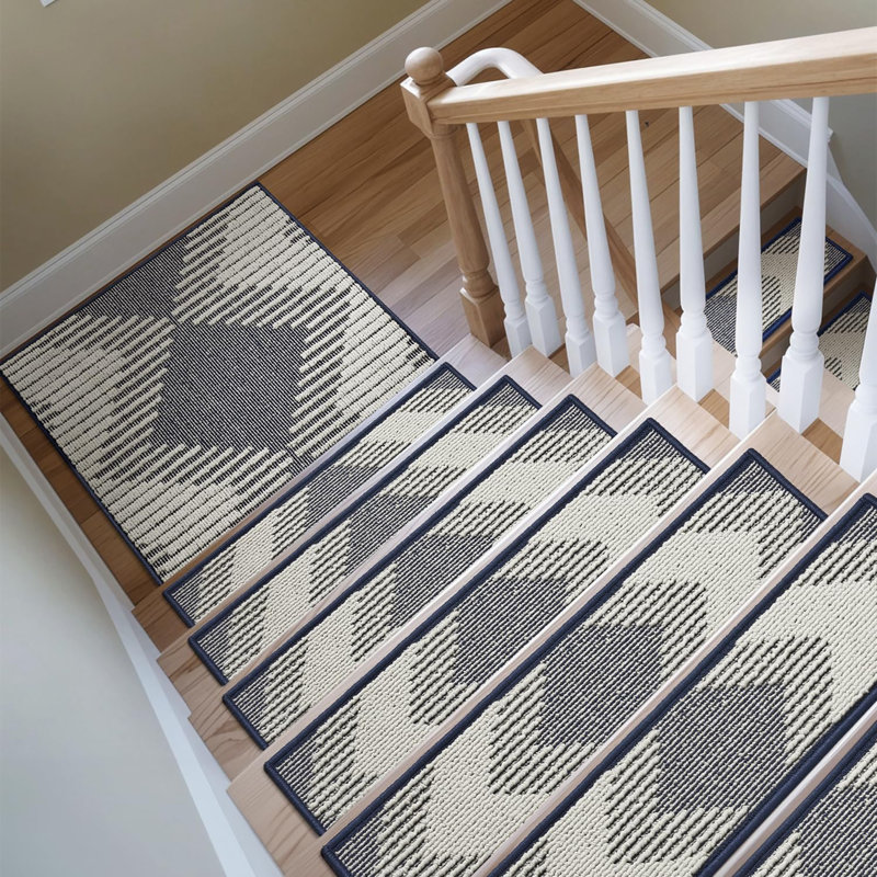 Tapis d'escalier 15 pièces antidérapants, Bleu
