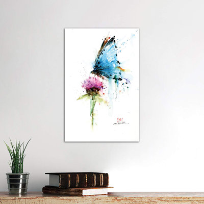 Butterfly & Thistle by Dean Crouser - Wrapped Canvas Painting