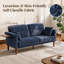 Canapé deux places en chenille de 175 cm, canapé moderne avec assise profonde, coussin à ressorts, table d'appoint pliable et coussin décoratif.-53309703