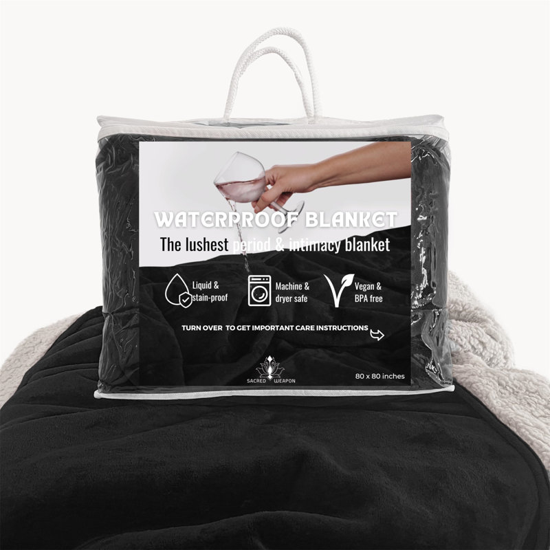 Machine Woven Throw Blanket, Black