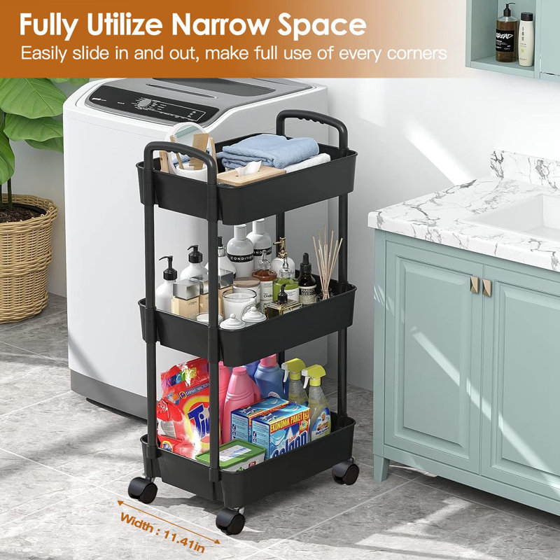 Osny 15.94'' H x 11.41'' W Utility Cart, Black