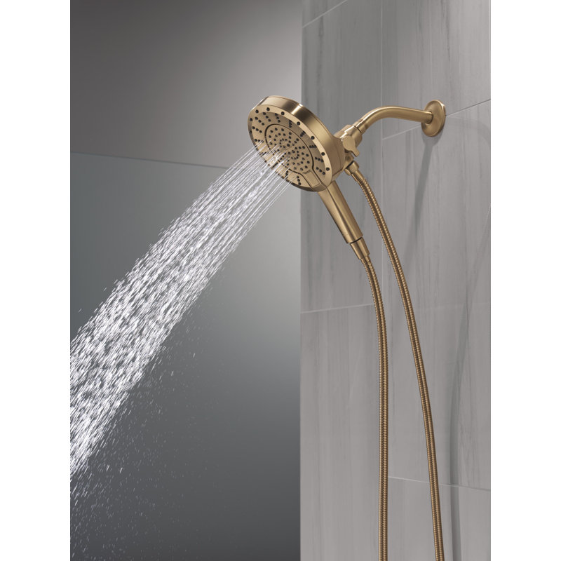 5-Setting In2ition 2-in-1 Dual Shower Head with Handheld High Pressure ProClean Spray 1.75 GPM, Champagne Bronze