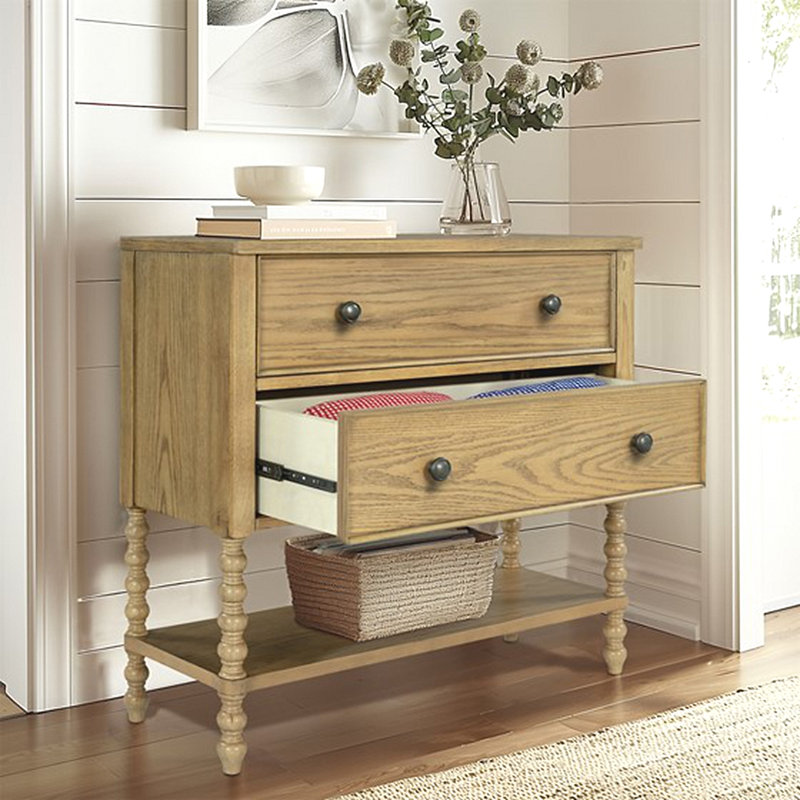 Commode d'appoint 2 tiroirs, Brun