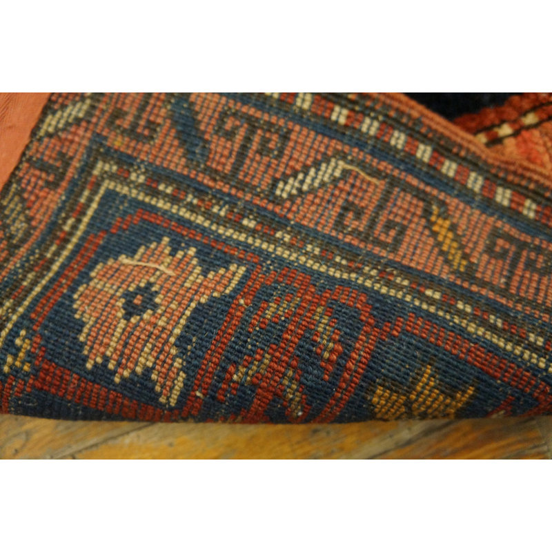 Tribal Antique Hand Knotted Wool Pile Caucasian Kazak Rug