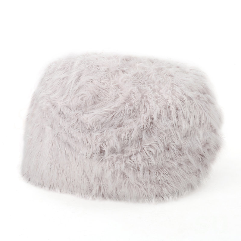 Pouf rond en fausse fourrure 5 pieds