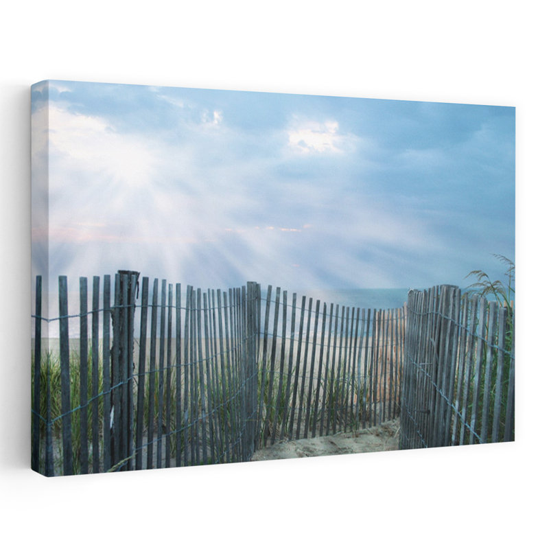 Dewey Sunrays Abstract Coastal Art, 16" H x 24" W