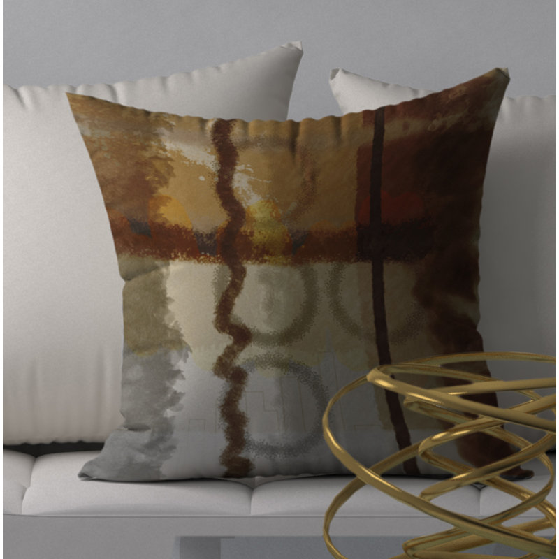 Abstract Throw Pillow, 18" H x 18" W