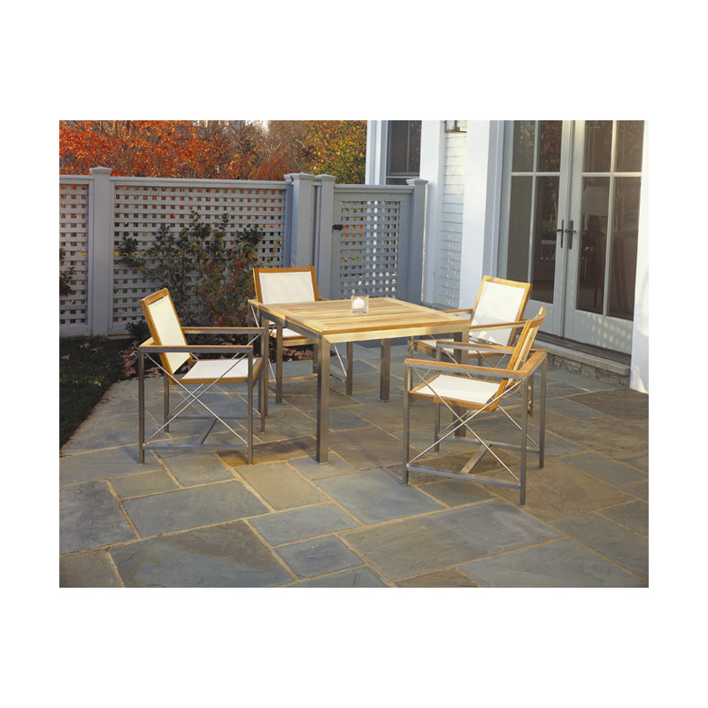 Tiburon Square Solid Wood Dining Table, None Electropolish