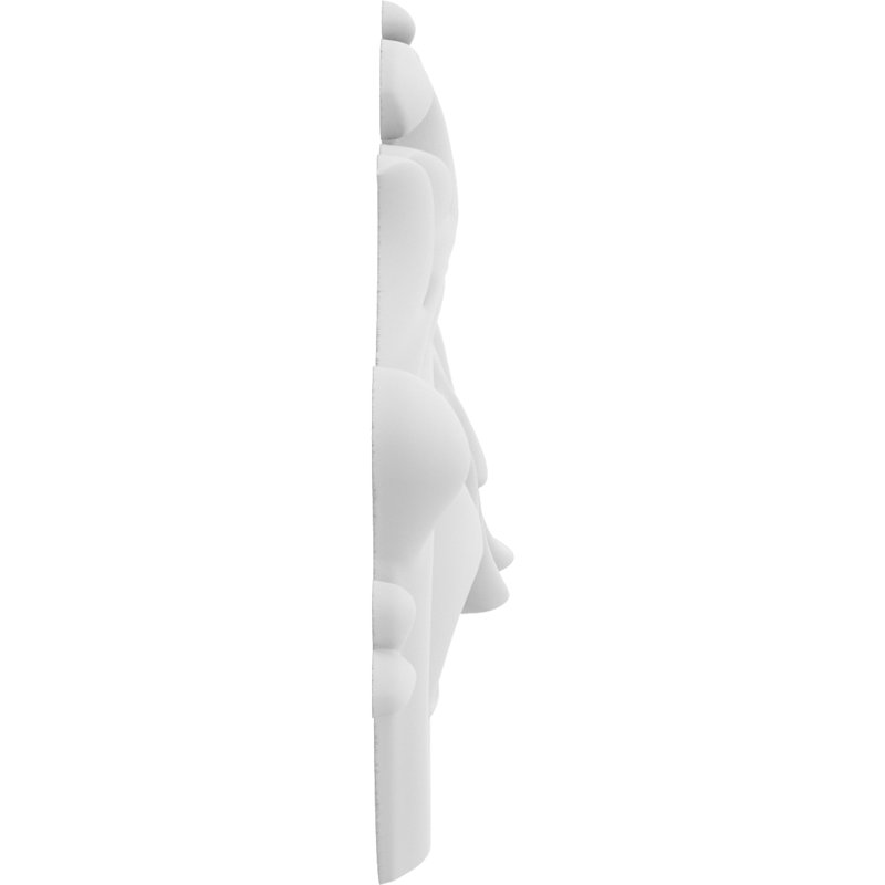 Fayette H W D Composite Rosette Applique, 2.5" H x 2.5" W x .38" D, Left