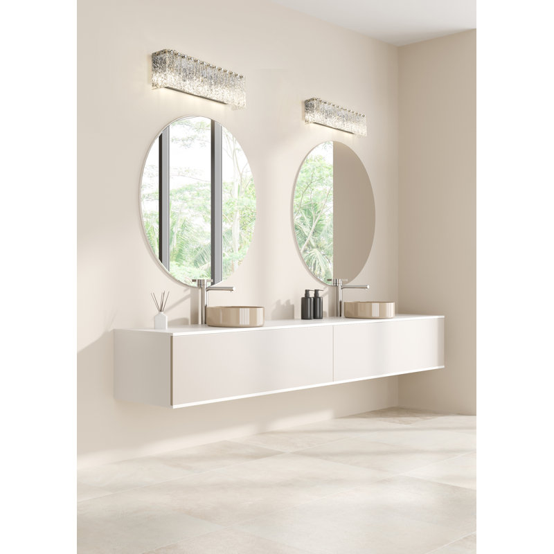 Meuble-lavabo 4 lumières Timeothy, Chrome poli, Trois lumières