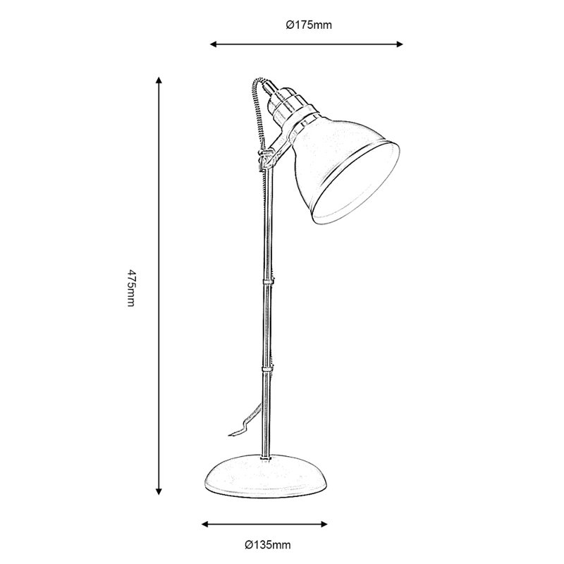 Ioannina Metal Desk Lamp, Cream