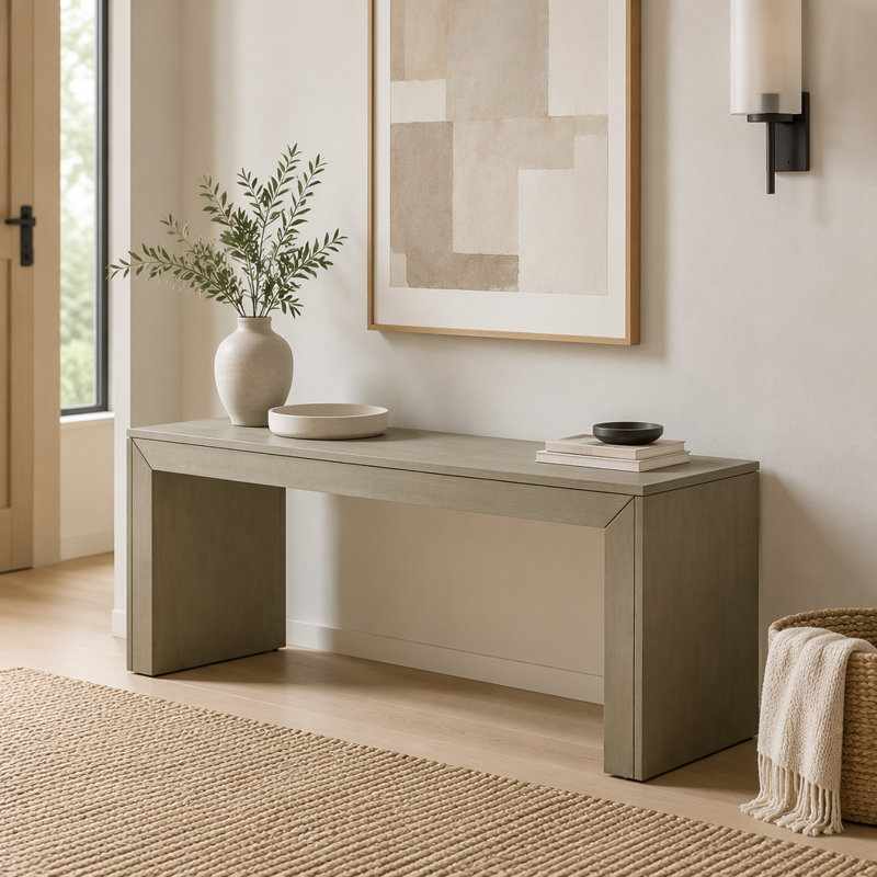 Banc de salle à manger en bois, 48inch, Grey+Taupe