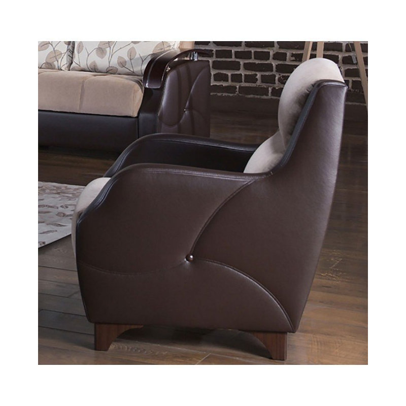 Fauteuil large de 29,1 po Shyla, Mélange de polyester brun Armani