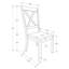 Chaise de salle à manger, ensemble de 2, côté, rembourrée, cuisine, salle à manger, tissu, structure en bois, transitionnel