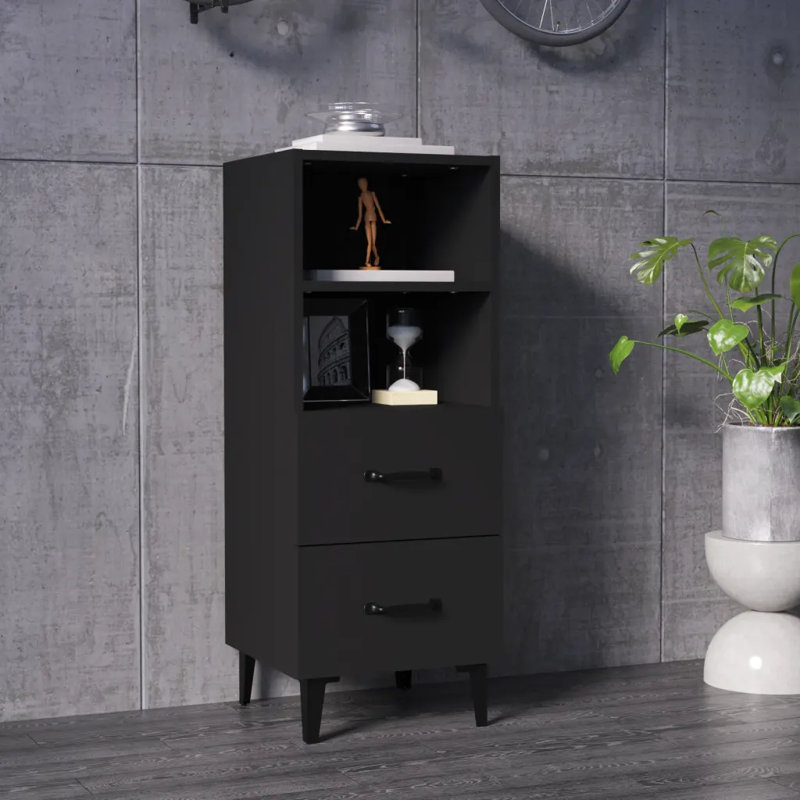 Kassel 34.5cm Sideboard, White/Black