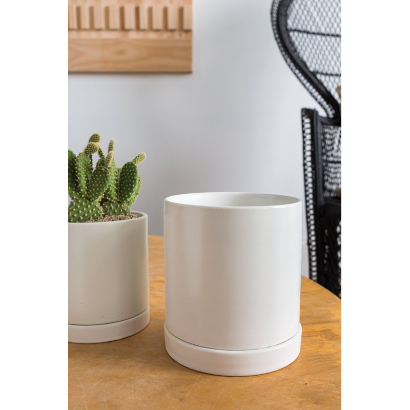 Jardinières en pot, Blanc, H 7 po x l 7 po x P 7 po