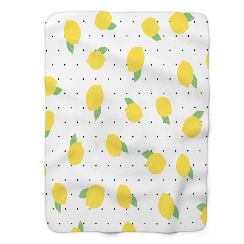 Zesty Delight - Couverture sherpa de qualité supérieure 1 pièce, L 60 po x L 80 po