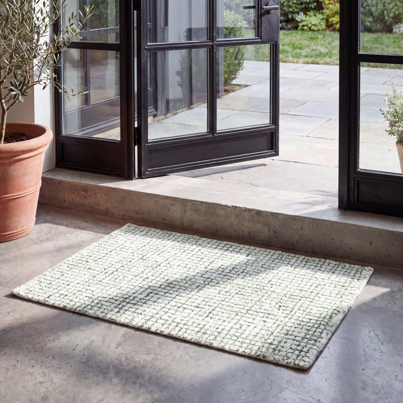 Tapis abstrait en laine touffeté à la main 0,6 viscose 0,4 Kadarion, Carré 8 pi