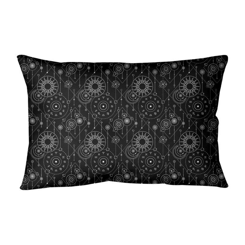 Katelyn Elizabeth Reversible Throw Pillow, No Fill, Black, 14" x 20"