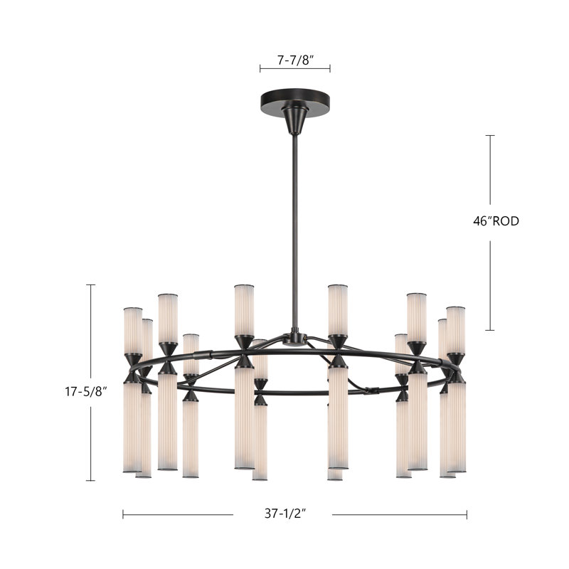 Edwin 24 - Light LED Chandelier, Urban Bronze