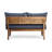 Mid-Century Outdoor With Gray Seat Cushion And Tapered Legs Wood Slatted Base