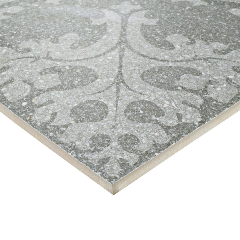 Farnese Molise 11.5" x 11.5" Porcelain Patterned Wall & Floor Tile, Grafito