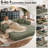 Boneless 80.7" Corduroy Sleeper Sofa Modular Sofa Bed Compression Foam Couch Bed With 2 Pillows - No Assembly Required-1269532579
