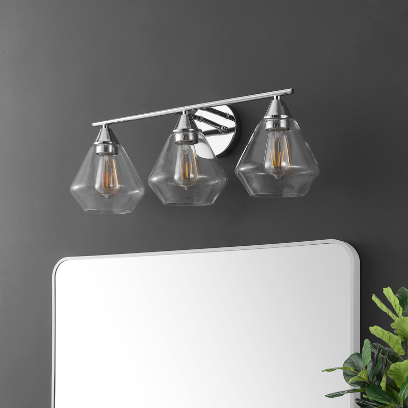 Flush Mounted Sconce, Chrome/Clear