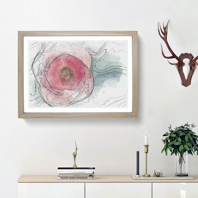 A Pink Hibiscus Flower in Abstract - Framed Print
