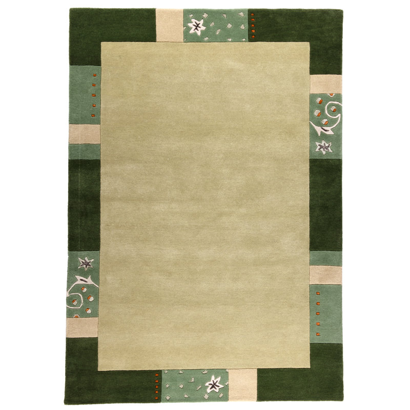 Royal Ganges Handmade Wool Rug in Green, Rectangle 240 x 300cm
