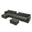 Canapé modulaire de 154 po avec repose-pieds en nuage avec repose-pieds modulaire en U de 154 po, canapé modulaire surdimensionné moderne en velours côtelé 6 places avec console centrale Port USB, gris-940497914