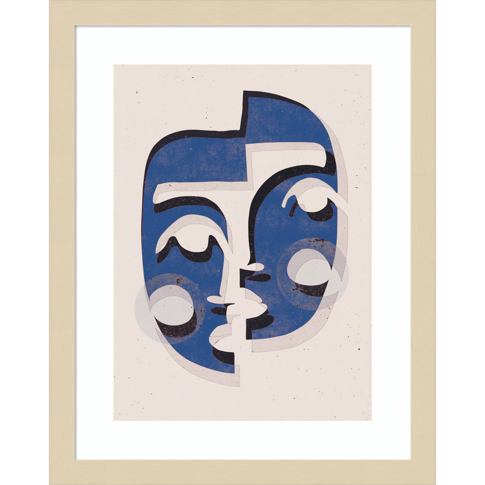 The Blue Mask by Treechild, Brown, 17" H x 14" W