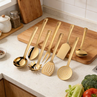 Ensemble d'ustensiles de cuisine en acier inoxydable 8 pièces Professional