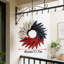Couronne décorative 1 pièce Jour de l'Independance, couronne artificielle rouge, blanche et bleue frappante de 13,8 pouces, décoration suspendue pour les Fêtes à la maison