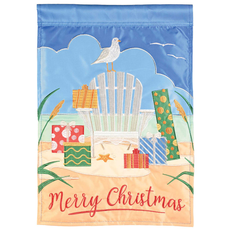 Drapeau Adirondack en polyester Merry Christmas, 42 x 29