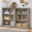 43" Tall Bookshelf,3-Tier Thick Wooden Book Shelf With Adjustable Shelves,Free Standing Farmhouse Bookcase With Open Display Storage,Floor Vintage Bookshelves For Living Room,Office-703091904-703091905