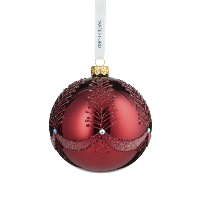 Waterford Holiday Heirlooms Blue Bauble Ornament, Red