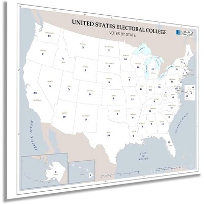 2008 United States Electoral College Votes by State Map - Unframed Graphic Art Print on Paper -  Breakwater Bay, DB029AB39C2A43CB84C347595AED11C9