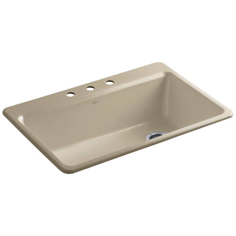 Riverby™ Single-Bowl Top-Mount Kitchen Snk with Accessories, 3 hole, Dune